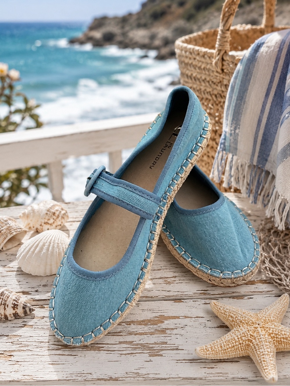 CL by Chinese Laundry Blue Espadrille Mary Jane Flats